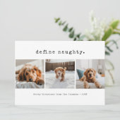 ペット犬いけなの写真のおもしろいクリスマスを定義 シーズンカード (スタンド正面)