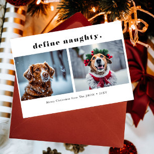 ペット犬いけなの写真のおもしろいクリスマスを定義 シーズンカード