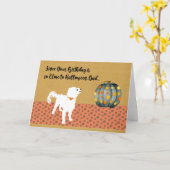 ペット犬からのパパ用誕生日カード カード (黄色い花)