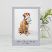 ペット犬からのママとパパのための写真バレンタイン シーズンカード (スタンド正面)