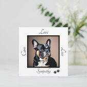 ペット犬のカスタマイズ可能なダウンロード可能悔やみや弔慰 カード (スタンド正面)