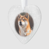 ペット犬のクリスマスシルバー オーナメント (正面)