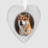 ペット犬のクリスマスシルバー オーナメント (正面)