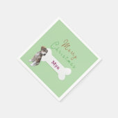 ペット犬のクリスマス スタンダードカクテルナプキン (角)