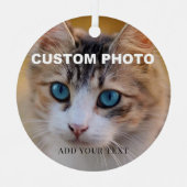 ペット犬の写真をCircleにアップロード メタルオーナメント (正面)