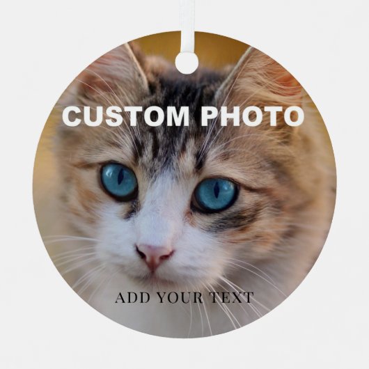 ペット犬の写真をCircleにアップロード メタルオーナメント (正面)