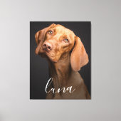 ペット犬の写真パーソナライズされた名 キャンバスプリント (正面)