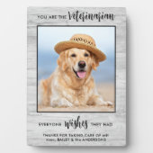 ペット犬の写真パーソナライズされた獣医ありがとう フォトプラーク (正面)
