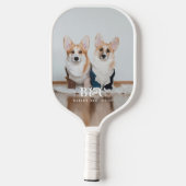 ペット犬の写真モノグラム名の形見 ピックルボールラケット (裏面)