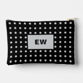 ペット犬の写真名イニシャルブラックグレー アクセサリーポーチ (裏面)