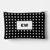 ペット犬の写真名イニシャル白黒 アクセサリーポーチ (裏面)