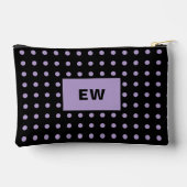 ペット犬の写真名イニシャル黒紫 アクセサリーポーチ (裏面)