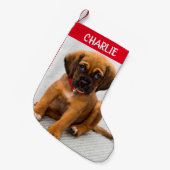 ペット犬の写真小さなクリスマスストッキングを作成 スモールクリスマスストッキング (正面 (吊り時))