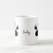 ペット犬の前足と名前をカスタムする コーヒーマグカップ (中央)