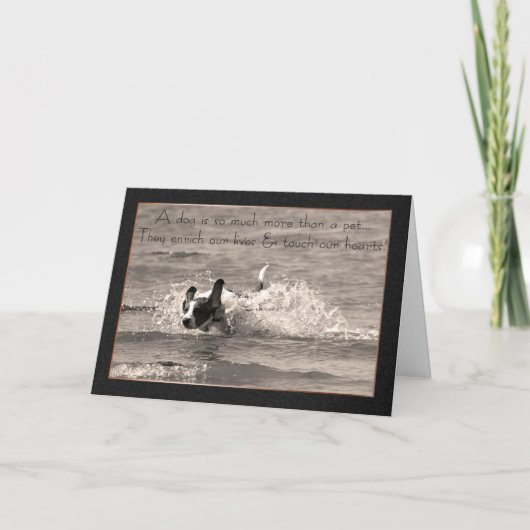 ペット犬の同情カード – Touch私たちのハート カード (正面)