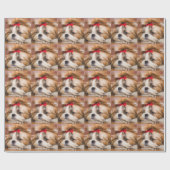 ペット犬の子犬のカスタム写真パターン ラッピングペーパー (フラット)