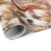 ペット犬の子犬のカスタム写真パターン ラッピングペーパー (ロールコーナー)