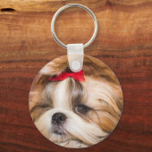 ペット犬の子犬のカスタム写真 キーホルダー (正面)