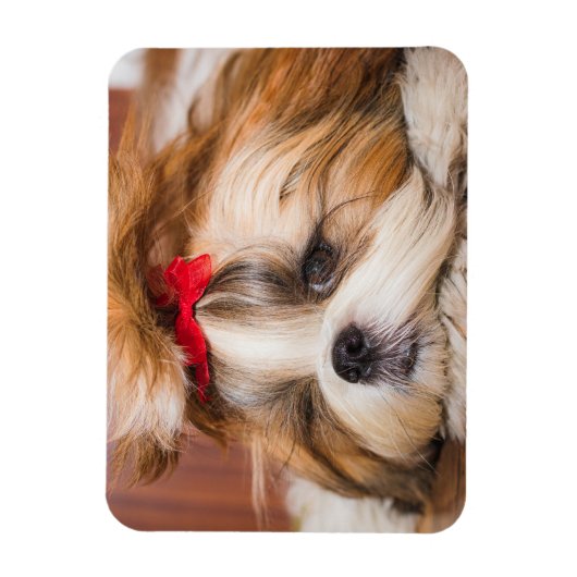 ペット犬の子犬のカスタム写真 マグネット (縦)