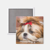 ペット犬の子犬のカスタム写真 マグネット (正面/裏面)