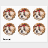 ペット犬の子犬のカスタム写真 ラウンドシール (シート)