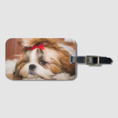 ペット犬の子犬のカスタム写真 ラゲッジタグ (正面横)