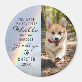 ペット犬の思い出 お気に入りの挨拶 フォト レインボー マグネット