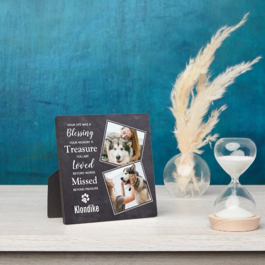 ペット犬の思い出 – ペットの損失贈り物 – ペット記念碑 フォトプラーク (インサイチュ)