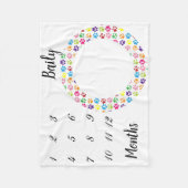 ペット犬の新しい猫のマイルストーン毛布の写真の背景 フリースブランケット (正面)