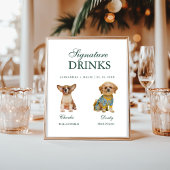 ペット犬の書道サイン ドリンク ウェディングサイン ポスター