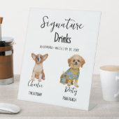 ペット犬の書道サイン ドリンク ウェディングサイン 台座サイン (インサイチュ)