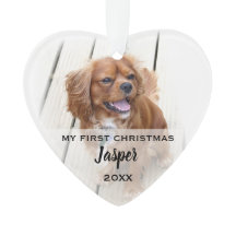 ペット犬の最初のクリスマスフォトツリーオーナメント