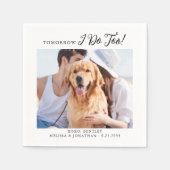 ペット犬の猫の写真モダンのリハ結婚ーサルディナー スタンダードカクテルナプキン (正面)