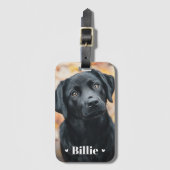 ペット犬の猫の写真名ハート ラゲッジタグ (正面縦)