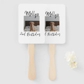 ペット犬の猫の動物の誕生日の写真モダンシンプル ハンドファン (正面&裏面)