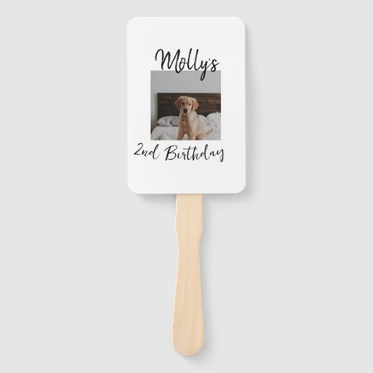 ペット犬の猫の動物の誕生日の写真モダンシンプル ハンドファン (正面)