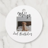 ペット犬の猫の動物の誕生日の写真モダンシンプル フェイバータグ (裏面)