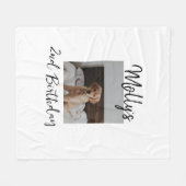 ペット犬の猫の動物の誕生日の写真モダンシンプル フリースブランケット (正面(横))