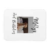 ペット犬の猫の動物の誕生日の写真モダンシンプル マグネット (横)