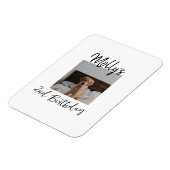 ペット犬の猫の動物の誕生日の写真モダンシンプル マグネット (左側)