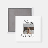 ペット犬の猫の動物の誕生日の写真モダンシンプル マグネット (正面/裏面)