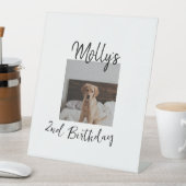ペット犬の猫の動物の誕生日の写真モダンシンプル 台座サイン (インサイチュ)