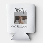 ペット犬の猫の動物の誕生日の写真モダンシンプル 缶クーラー (裏面)