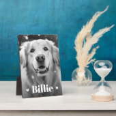 ペット犬の猫の名前のハート フォトプラーク (側面)