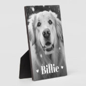 ペット犬の猫の名前のハート フォトプラーク (側面)