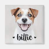 ペット犬の猫の名前のハート マグネット (正面)