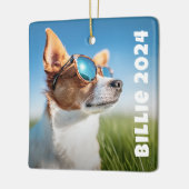 ペット犬の猫写真 セラミックオーナメント (左)