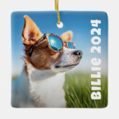 ペット犬の猫写真 セラミックオーナメント (正面)