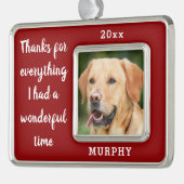 ペット犬の猫記念クリスマス写真 シルバープレートフレームオーナメント (左)