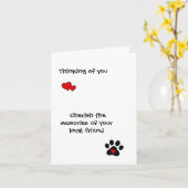 ペット犬の紛失 – お見舞いカード カード (黄色い花)